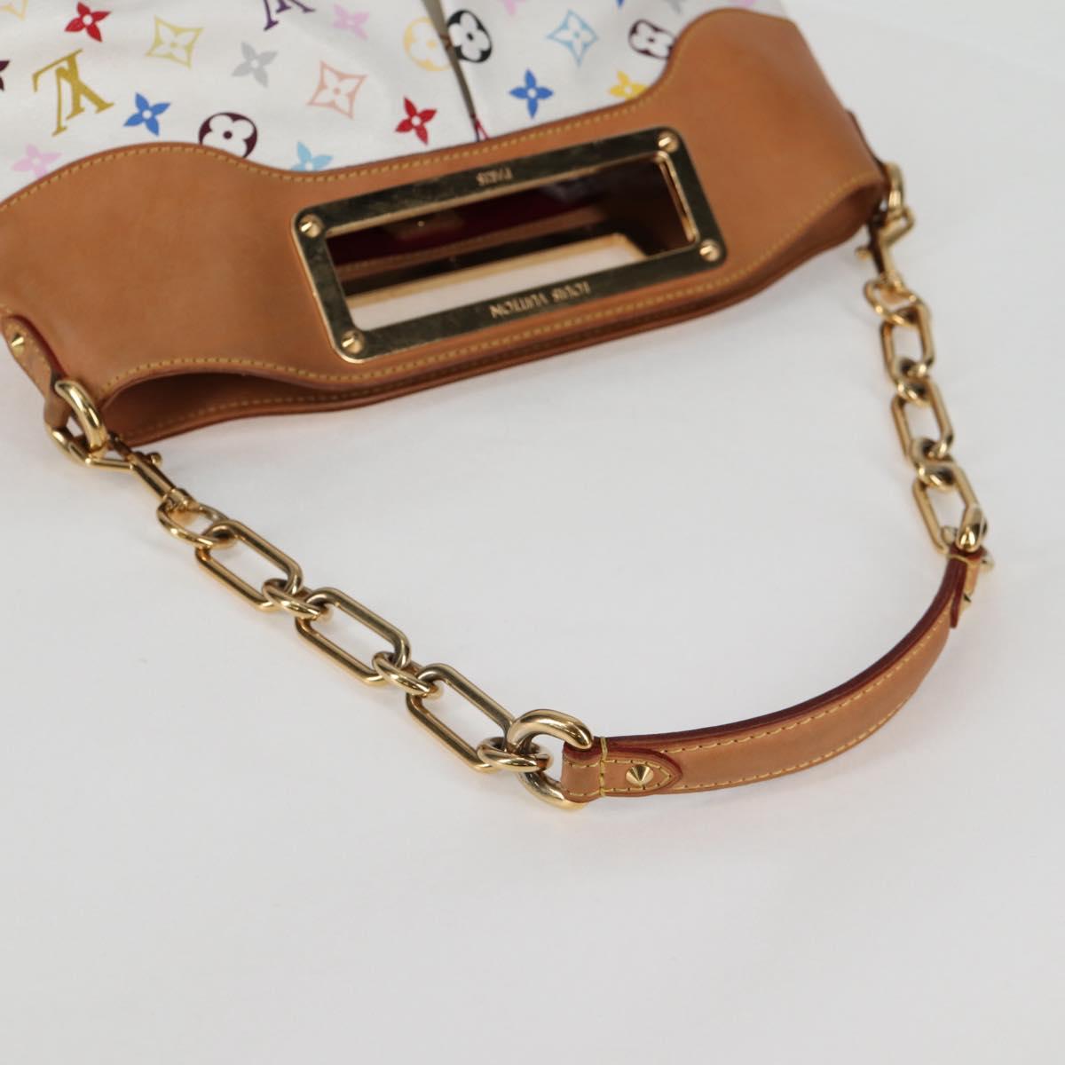 LOUIS VUITTON Monogram Multicolor Judy MM Bag 2Way White M40255 LV Auth 127584V