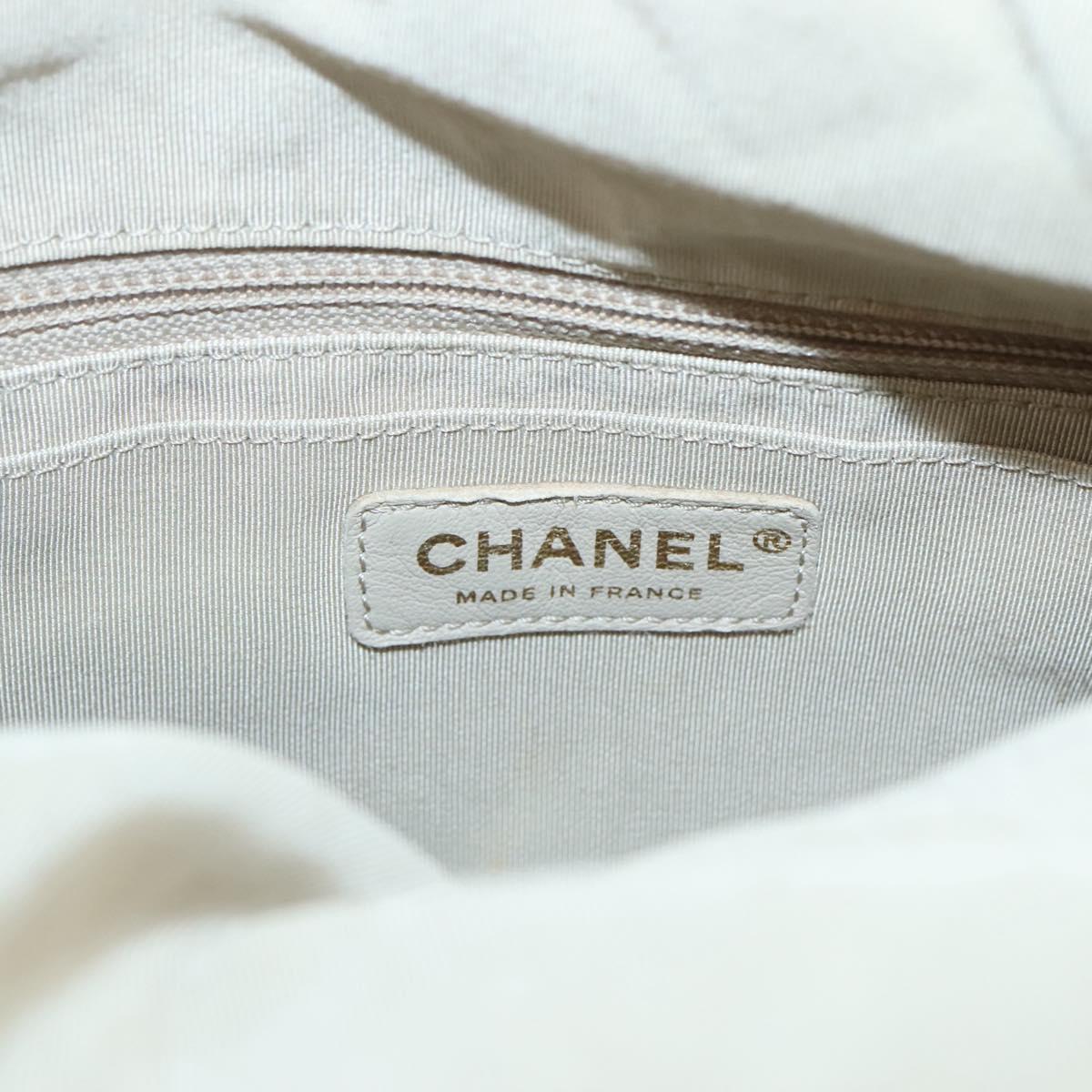 CHANEL Matelasse Shoulder Bag Wool Gray Gold CC Auth 127587V