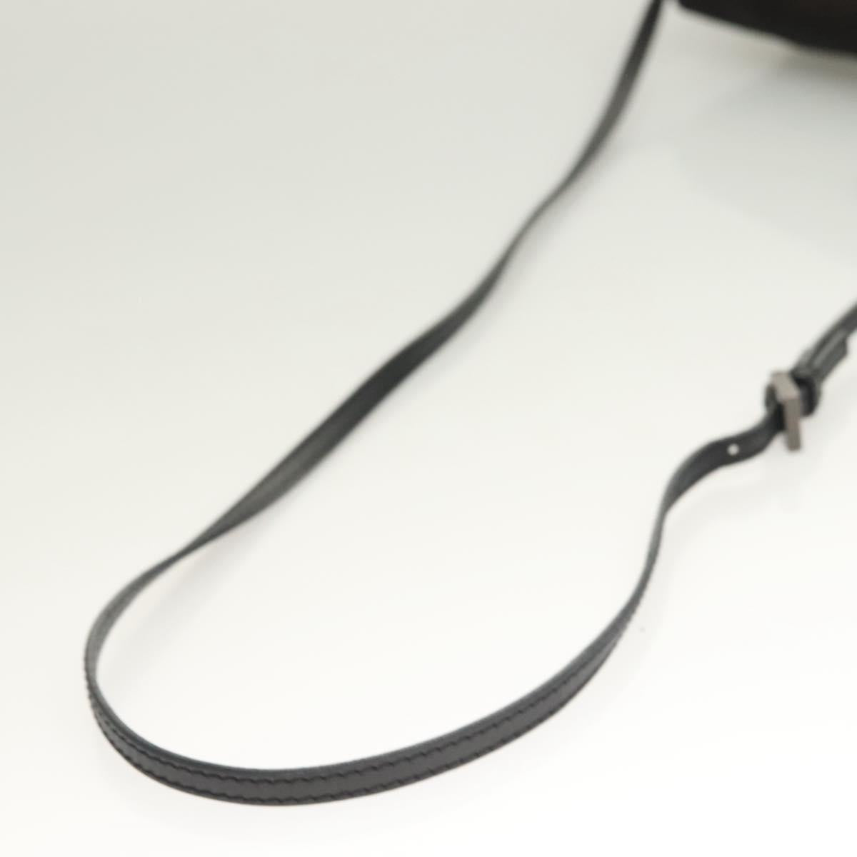 FENDI Zucchino Canvas Shoulder Bag Black Auth 127596