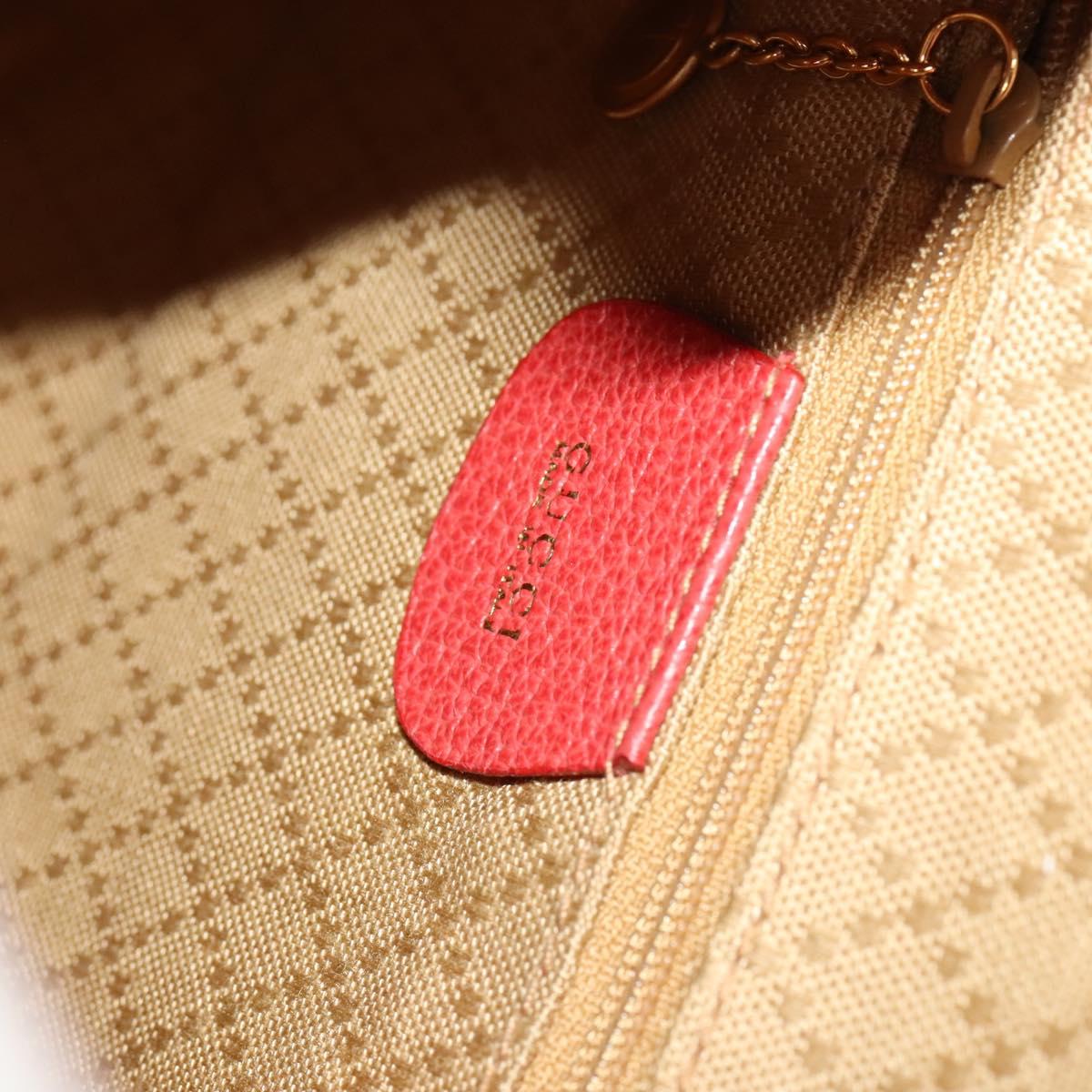 GUCCI Bamboo Backpack Suede Red Gold 003 1998 0030 Auth 127597