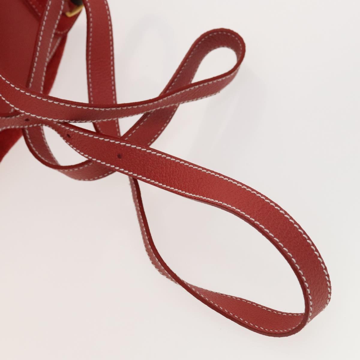 GUCCI Bamboo Backpack Suede Red Gold 003 1998 0030 Auth 127597