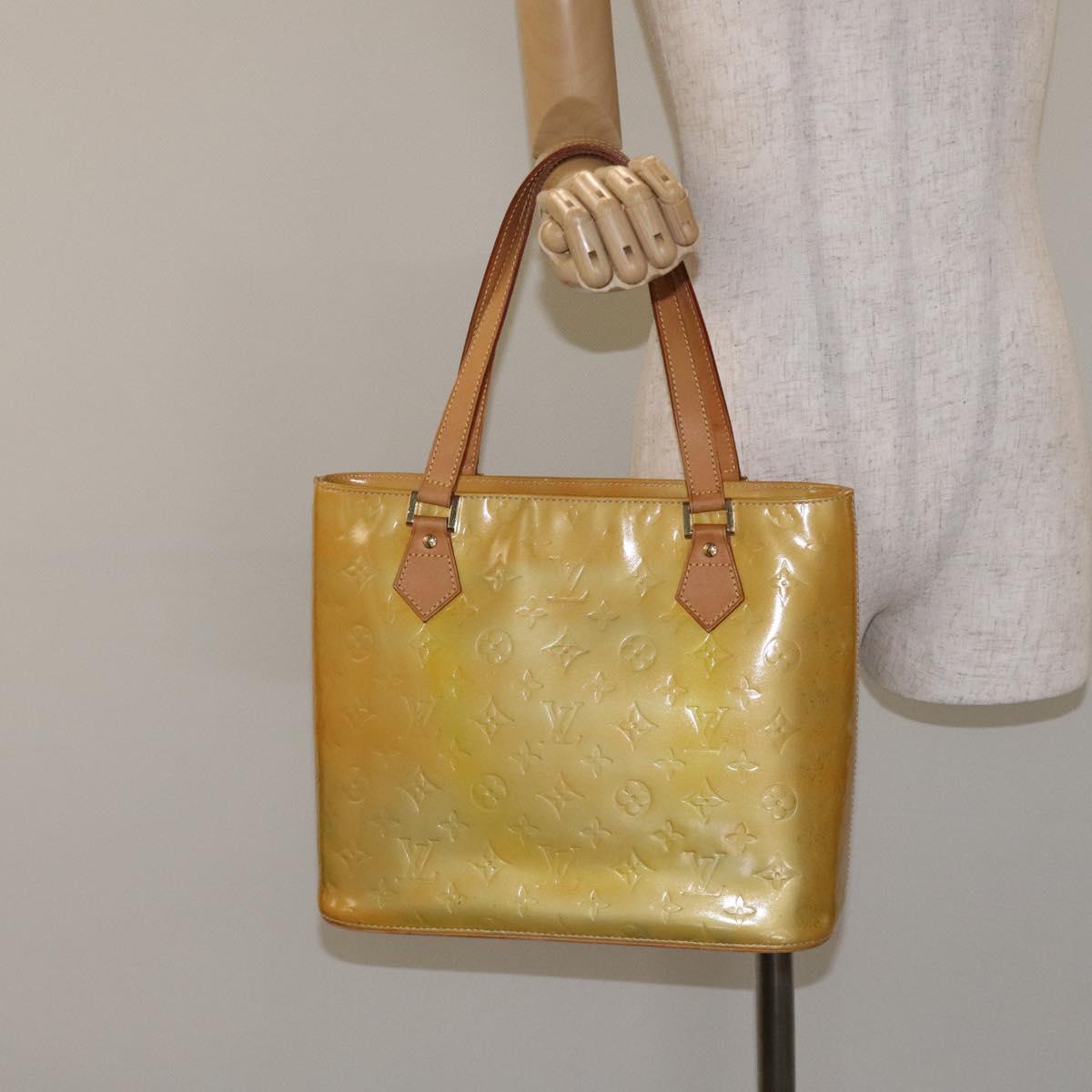 LOUIS VUITTON Monogram Vernis Houston Hand Bag Gris M91053 LV Auth 127603