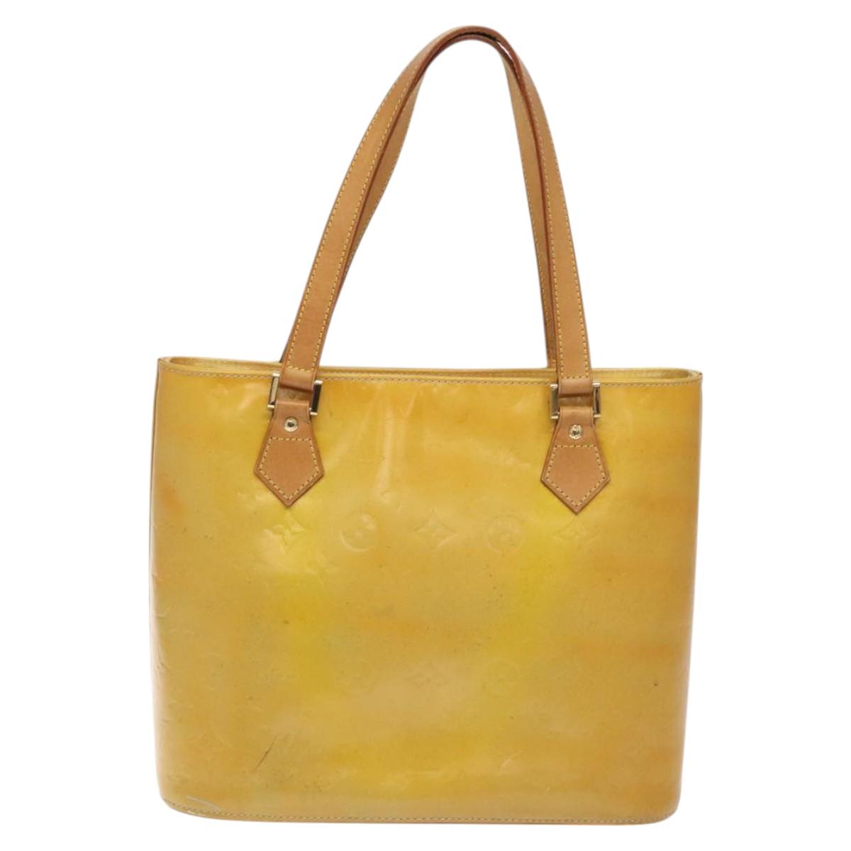 LOUIS VUITTON Monogram Vernis Houston Hand Bag Gris M91053 LV Auth 127603