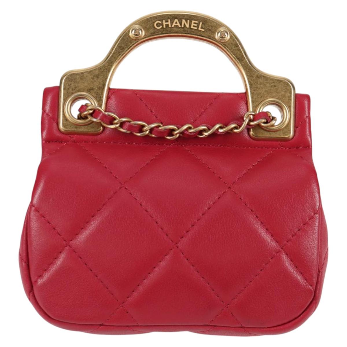 CHANEL Matelasse Chain Shoulder Bag Lamb Skin Pink Gold CC Auth 127614SM