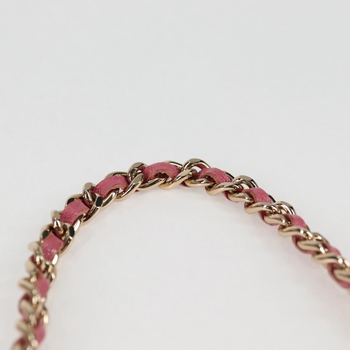 CHANEL Matelasse Chain Shoulder Bag Lamb Skin Pink Gold CC Auth 127625M