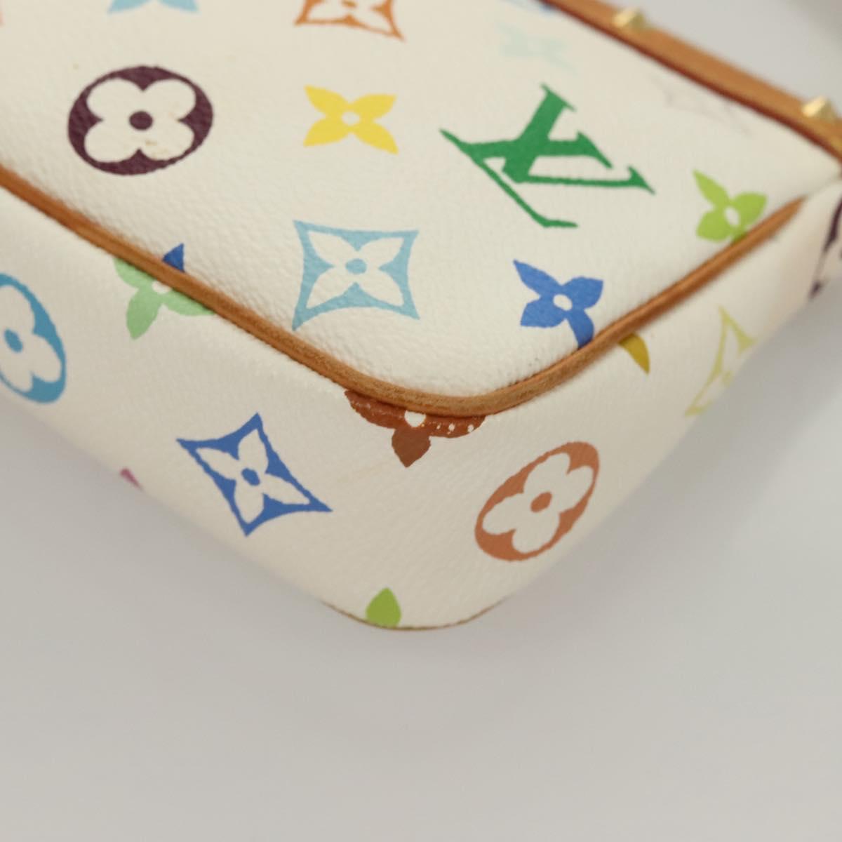 LOUIS VUITTON Multicolor Pochette Accessoires Pouch White M92649 LV Auth 127635V