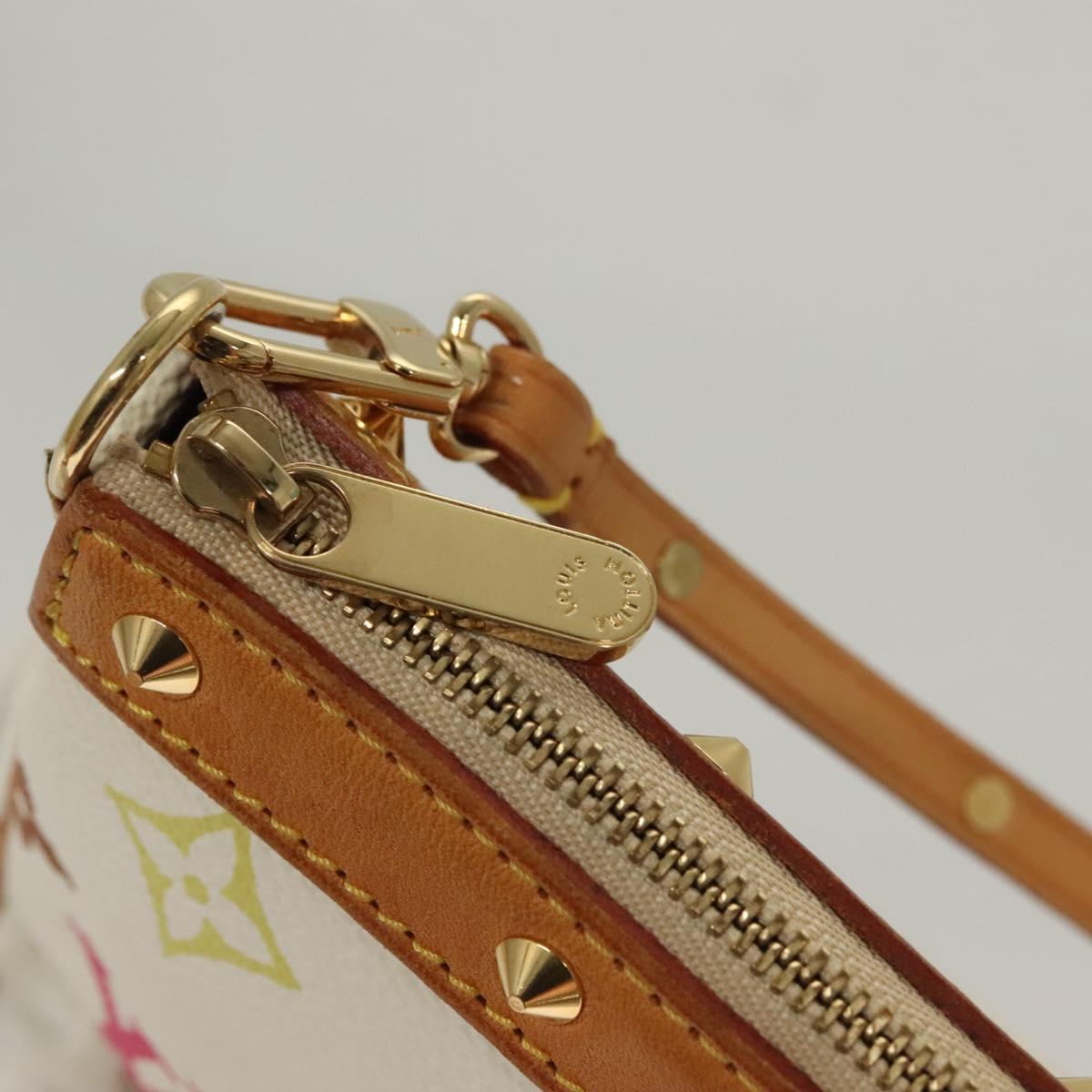 LOUIS VUITTON Multicolor Pochette Accessoires Pouch White M92649 LV Auth 127635V
