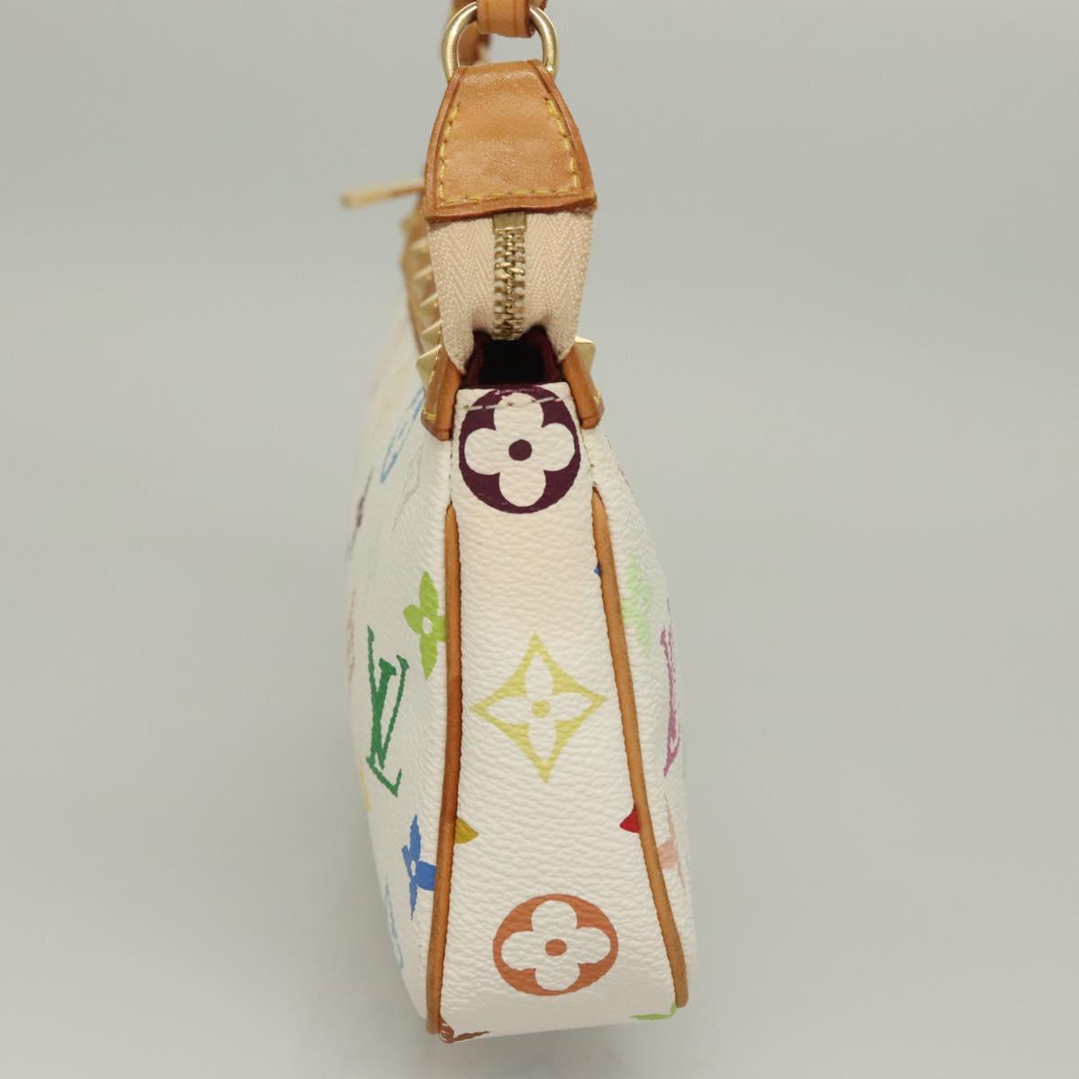 LOUIS VUITTON Multicolor Pochette Accessoires Pouch White M92649 LV Auth 127635V