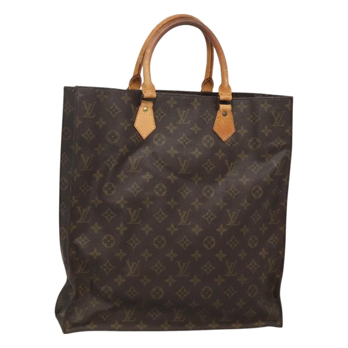 LOUIS VUITTON Monogram Sac Plat Hand Bag M51140 LV Auth 127666