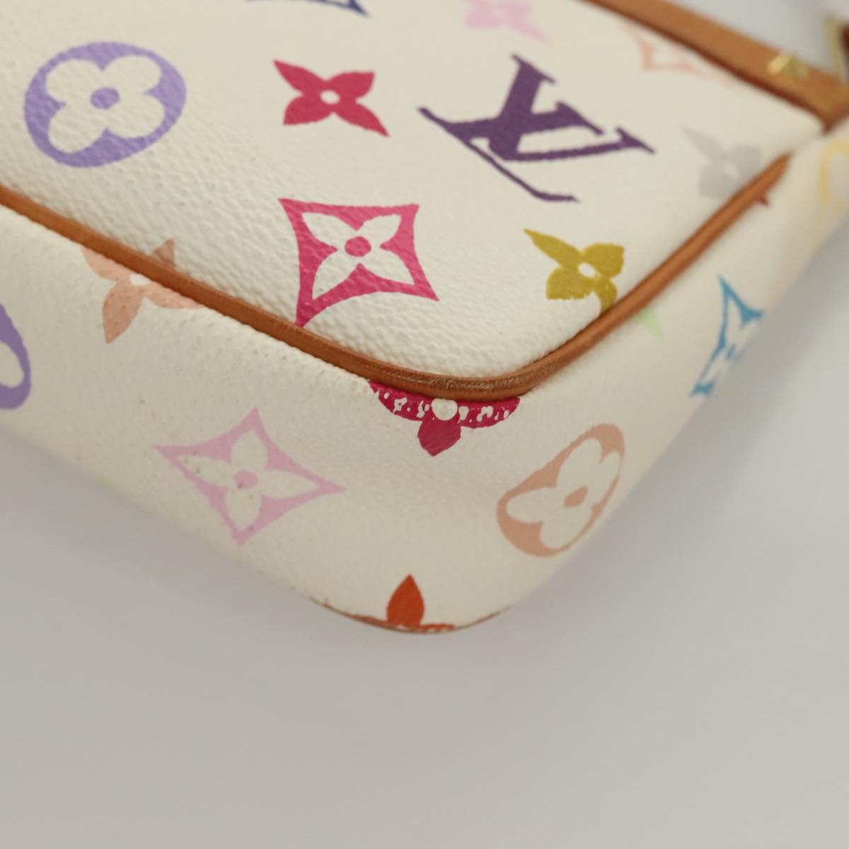 LOUIS VUITTON Multicolor Pochette Accessoires Pouch White M92649 LV Auth 127669V