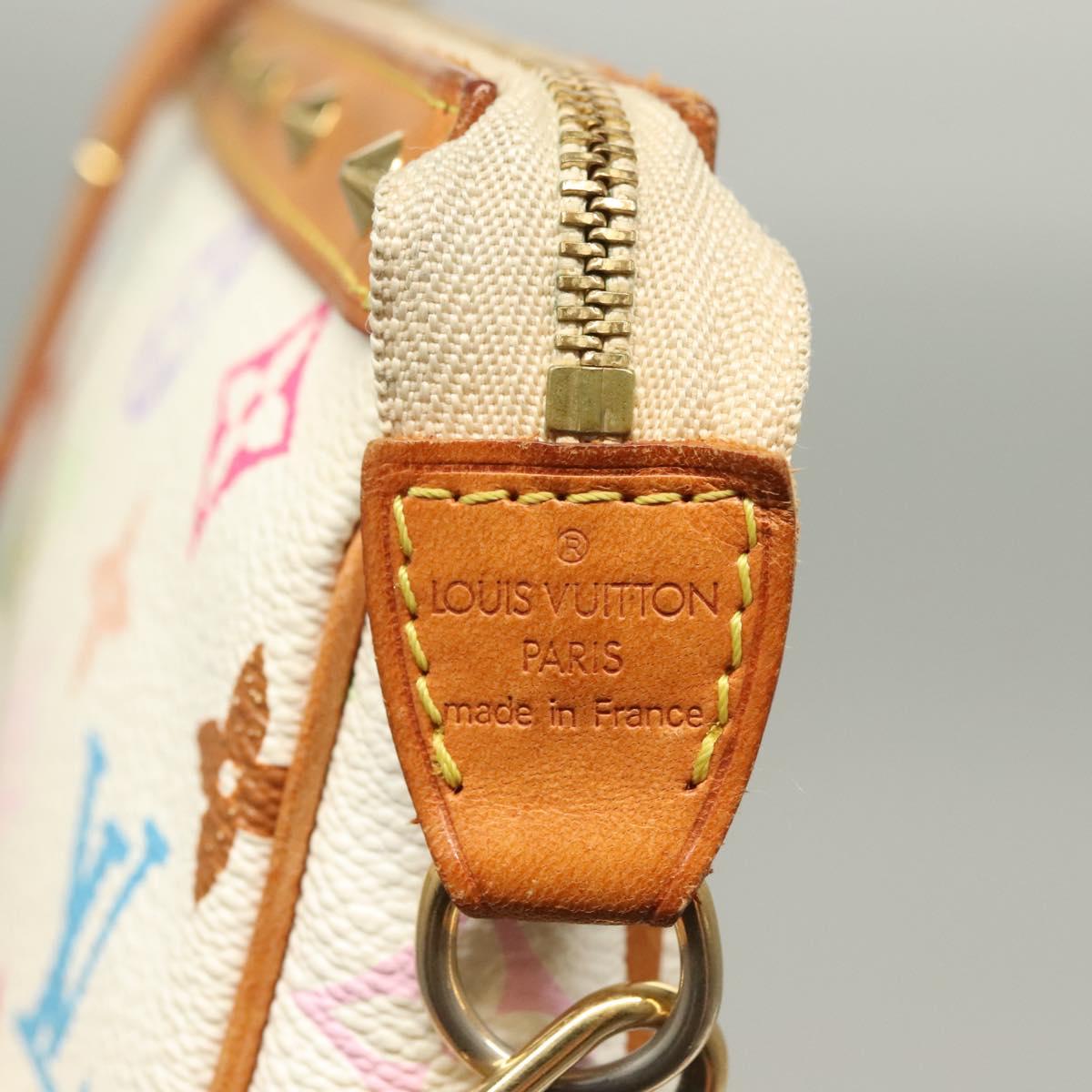 LOUIS VUITTON Multicolor Pochette Accessoires Pouch White M92649 LV Auth 127669V