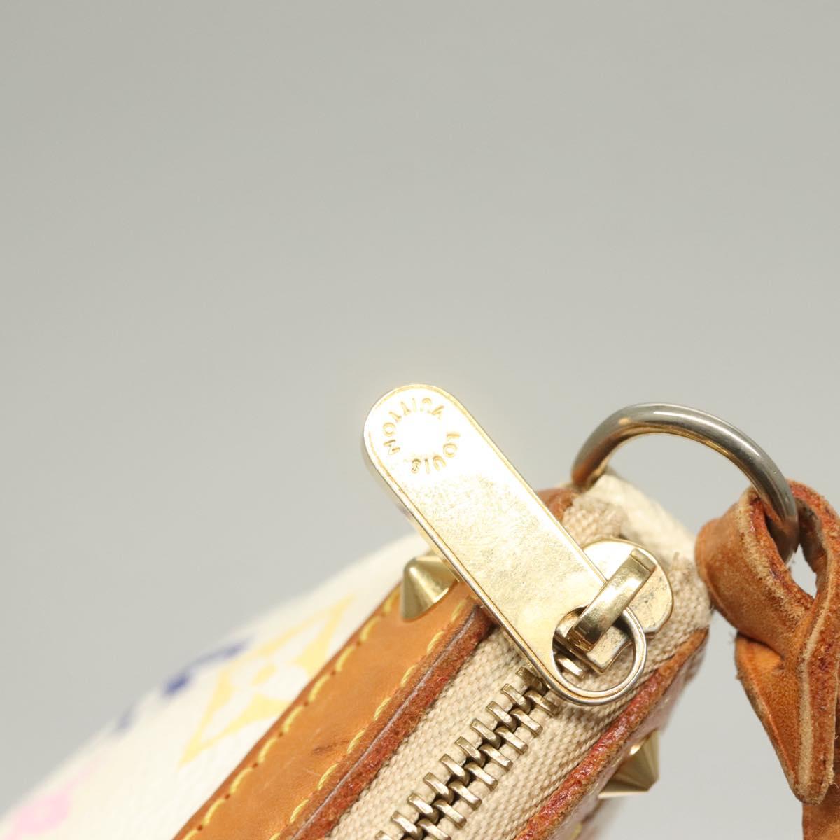 LOUIS VUITTON Multicolor Pochette Accessoires Pouch White M92649 LV Auth 127669V