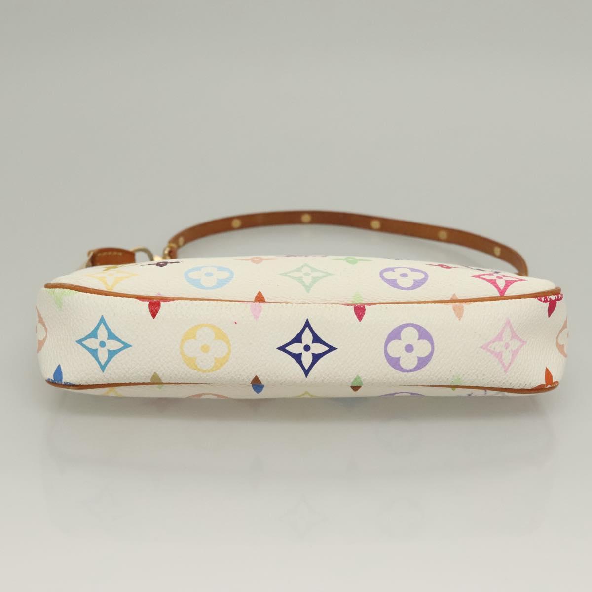 LOUIS VUITTON Multicolor Pochette Accessoires Pouch White M92649 LV Auth 127669V
