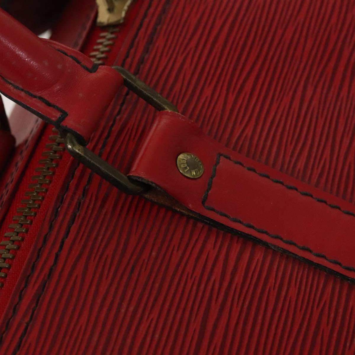LOUIS VUITTON Epi Keepall 50 Boston Bag Red M42967 LV Auth 127672