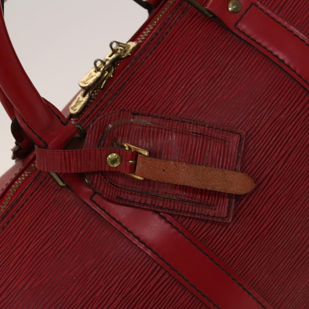 LOUIS VUITTON Epi Keepall 50 Boston Bag Red M42967 LV Auth 127672