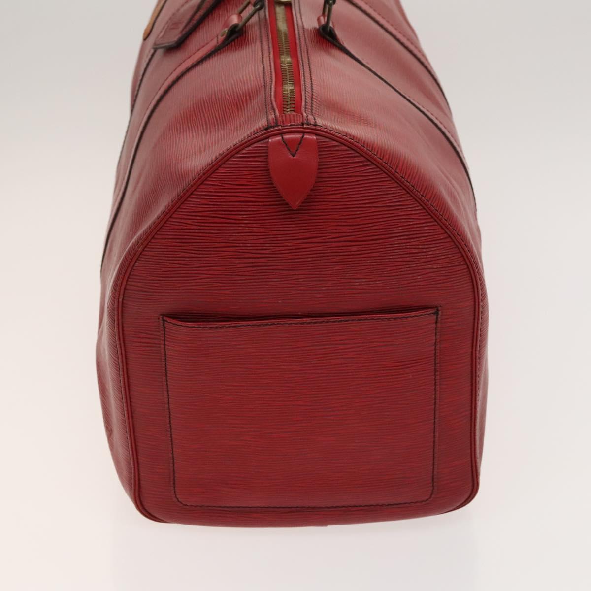 LOUIS VUITTON Epi Keepall 50 Boston Bag Red M42967 LV Auth 127672