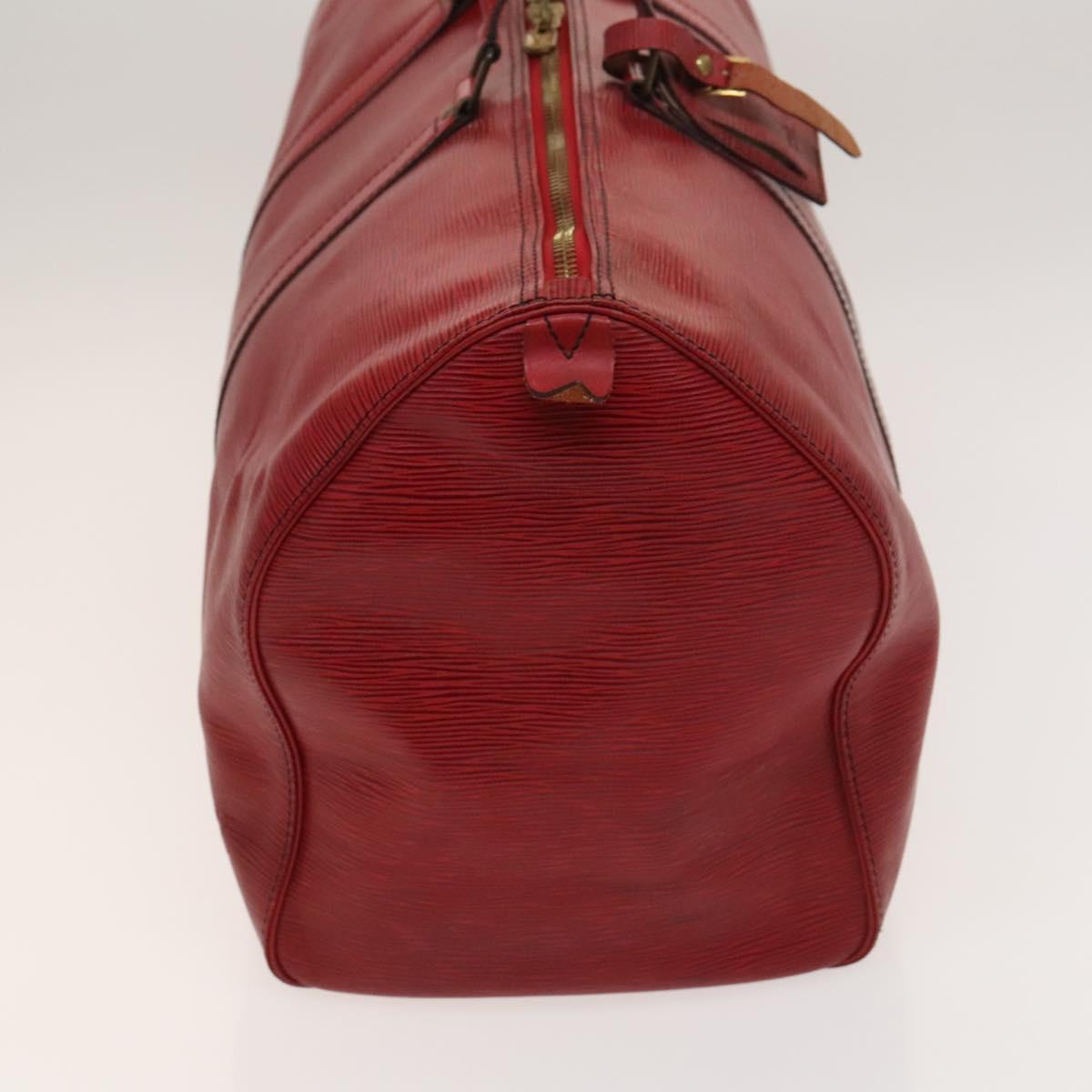LOUIS VUITTON Epi Keepall 50 Boston Bag Red M42967 LV Auth 127672