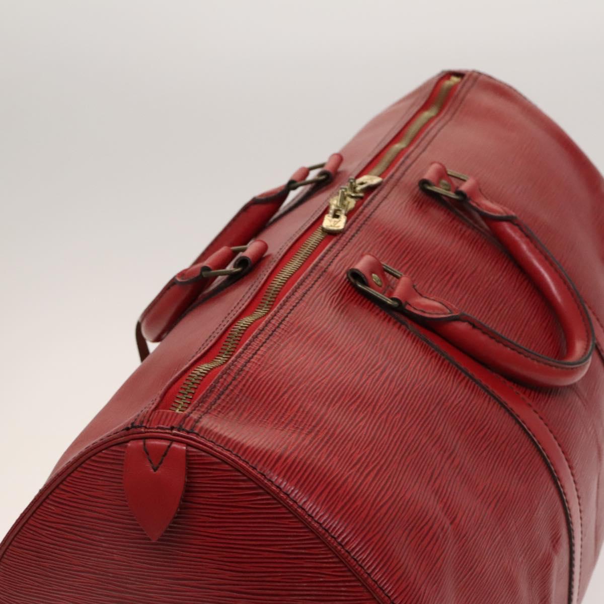 LOUIS VUITTON Epi Keepall 50 Boston Bag Red M42967 LV Auth 127672