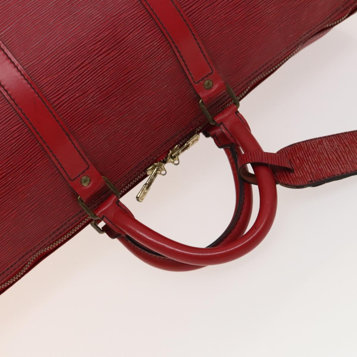 LOUIS VUITTON Epi Keepall 50 Boston Bag Red M42967 LV Auth 127672