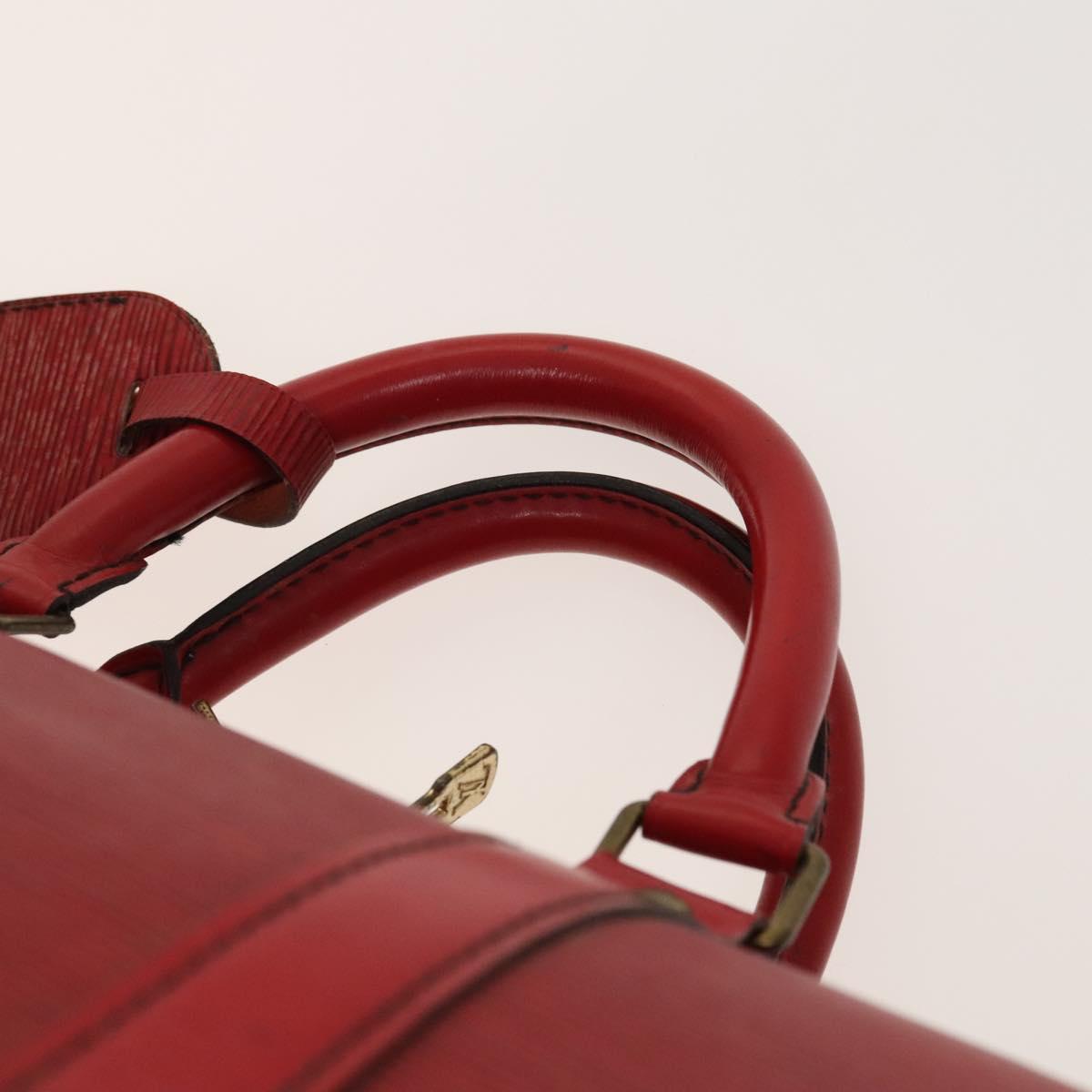 LOUIS VUITTON Epi Keepall 50 Boston Bag Red M42967 LV Auth 127672