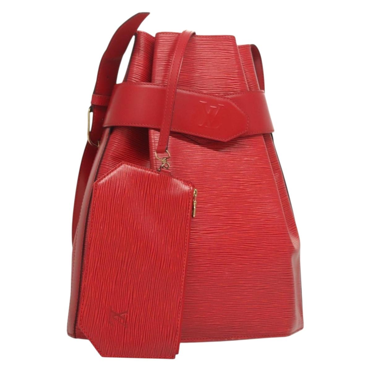 LOUIS VUITTON Epi Sac Depaule GM Shoulder Bag Red M80197 LV Auth 127696