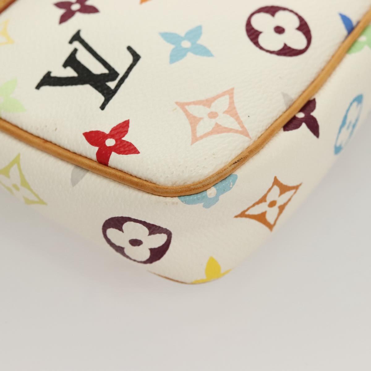 LOUIS VUITTON Multicolor Pochette Accessoires Pouch White M92649 Auth 127704V