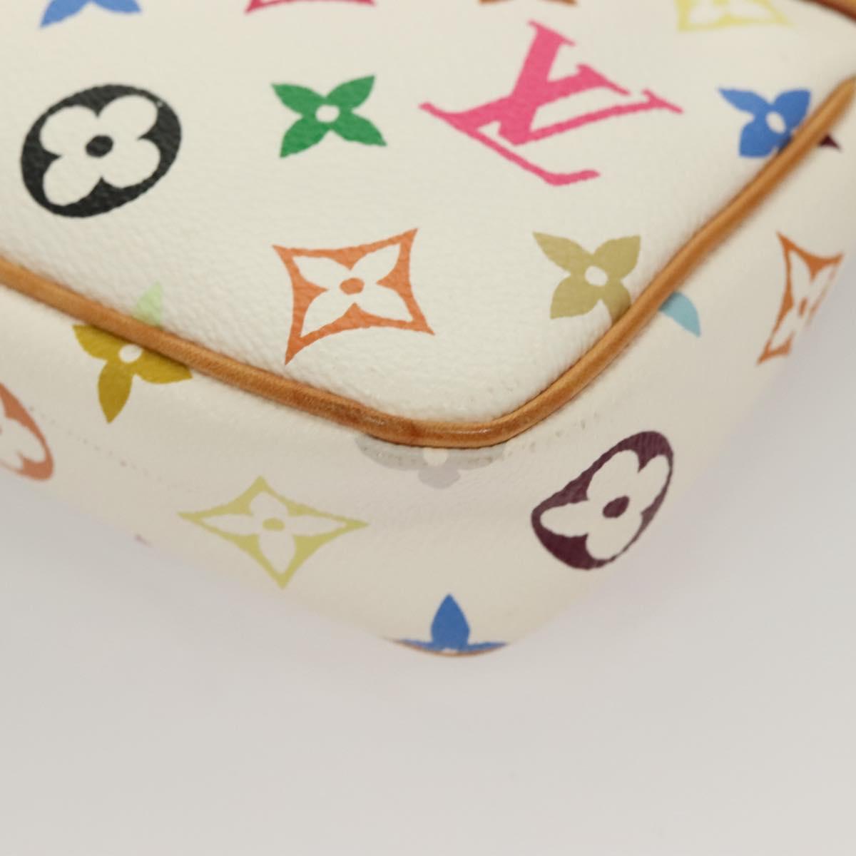 LOUIS VUITTON Multicolor Pochette Accessoires Pouch White M92649 Auth 127704V