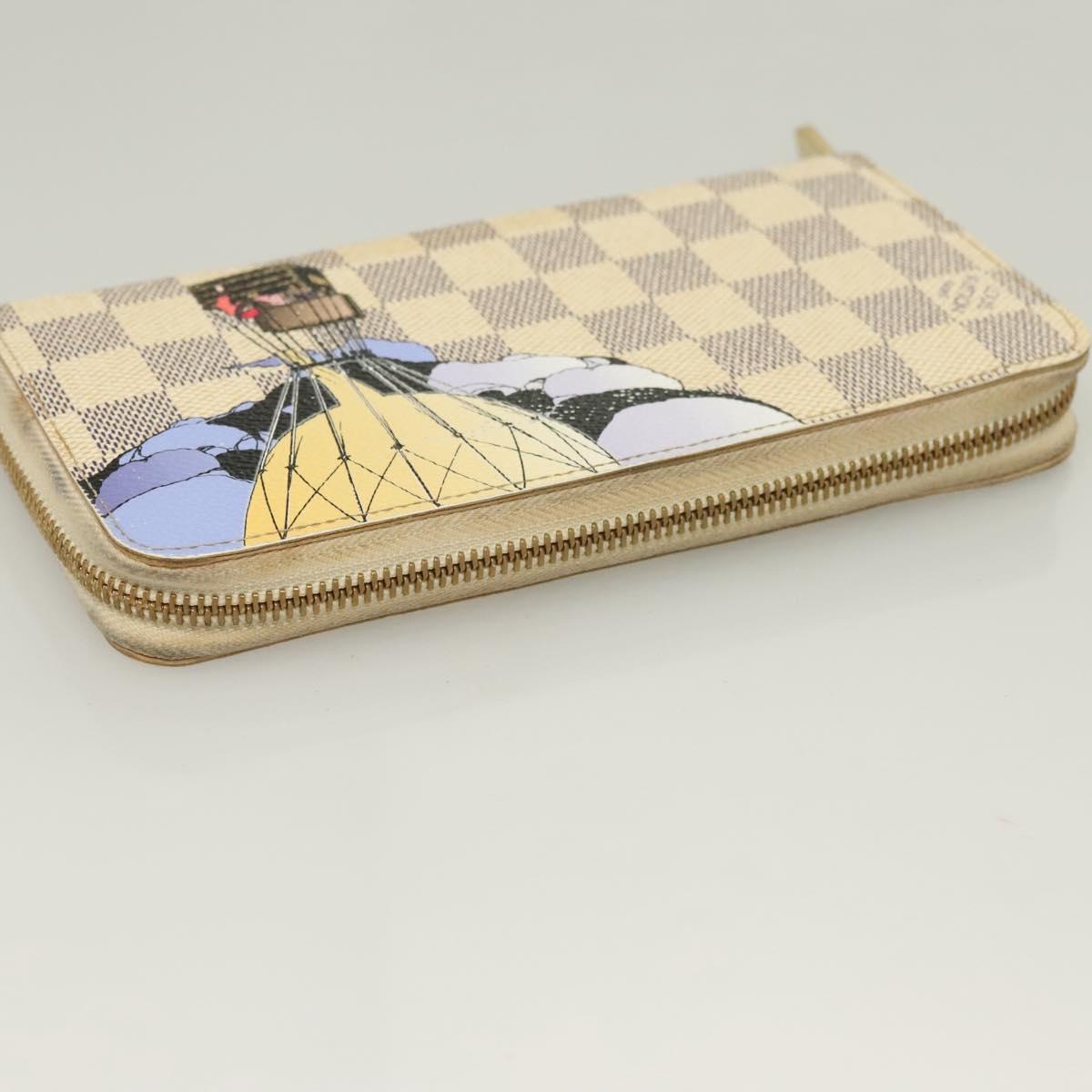 LOUIS VUITTON Damier Azur Illustre Balloon Zippy Wallet N63006 LV Auth 127710