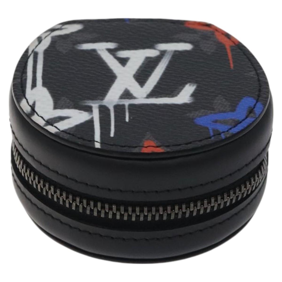 LOUIS VUITTON Monogram Eclipse Etui earphones Accessory Case GI0844 Auth 127716