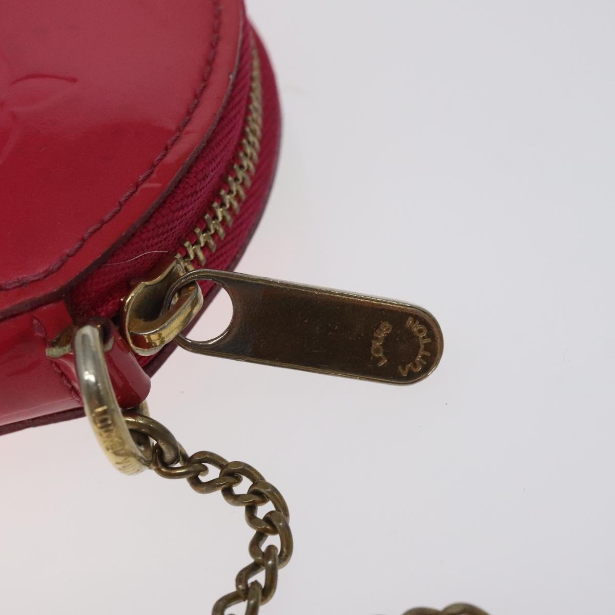 LOUIS VUITTON Vernis Rose Porte Monnaie Chapeau Coin Purse M93690 Auth 127718