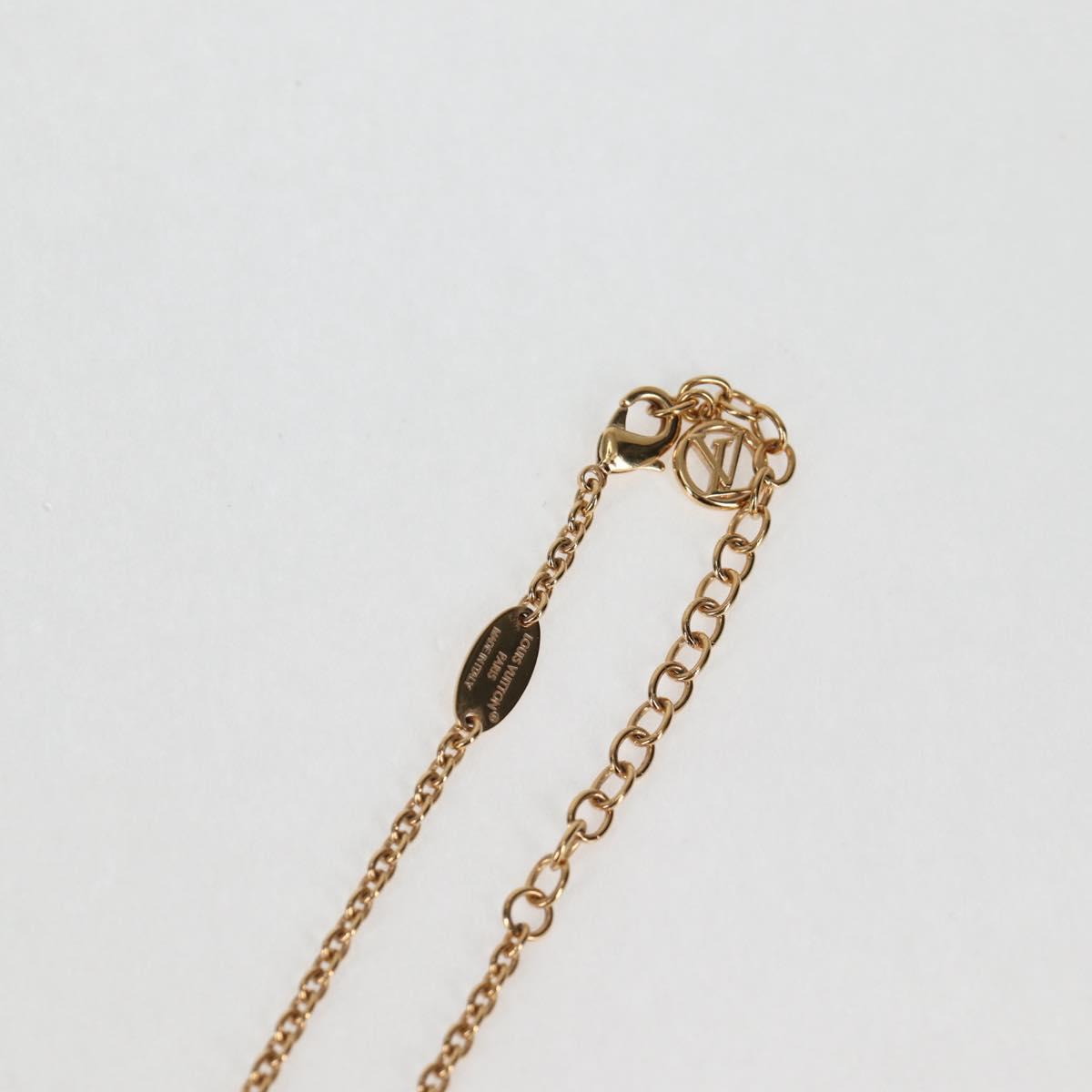LOUIS VUITTON LVxTM 2 Necklace Super Flat metal Gold Tone M02499 LV Auth 127723SM