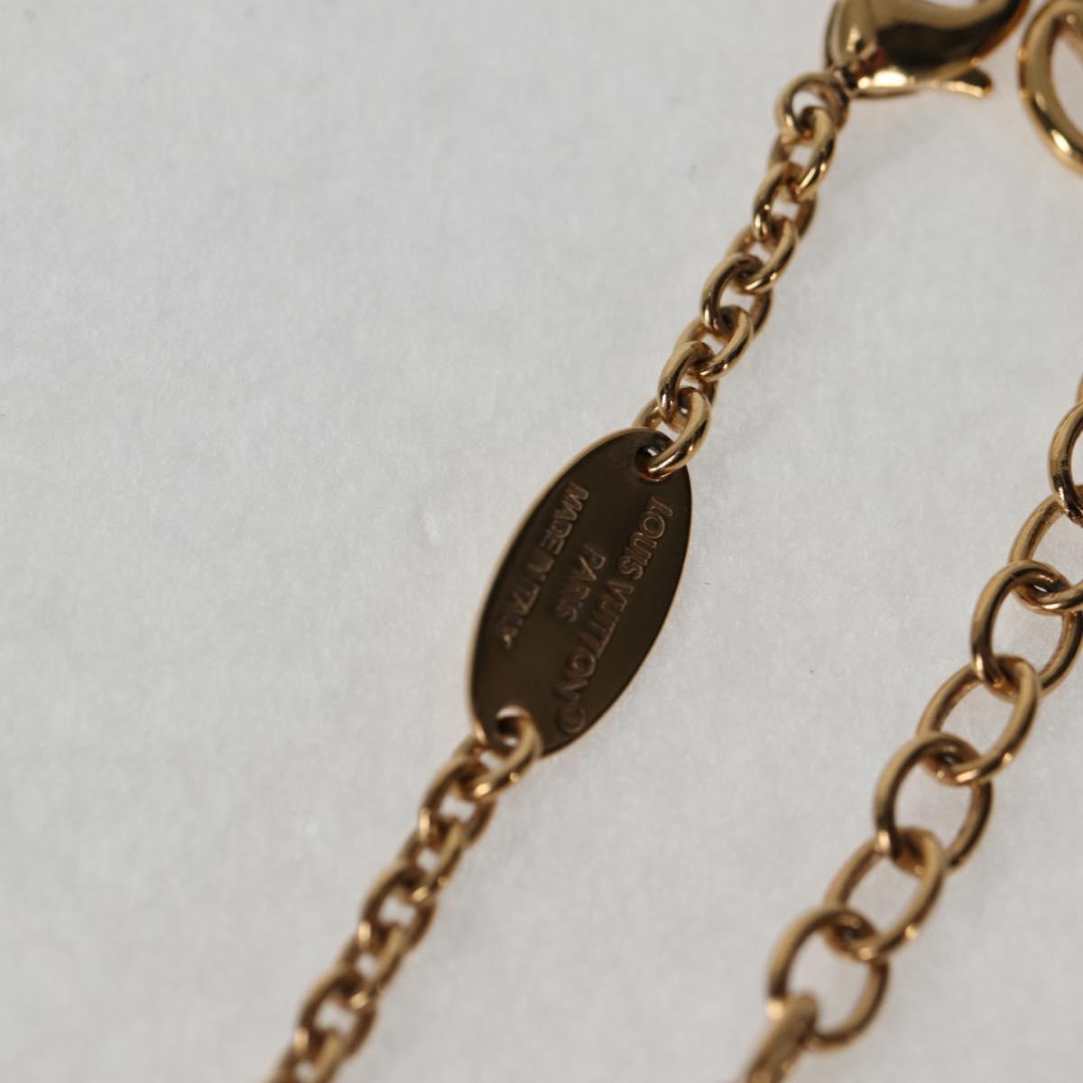 LOUIS VUITTON LVxTM 2 Necklace Super Flat metal Gold Tone M02499 LV Auth 127723SM