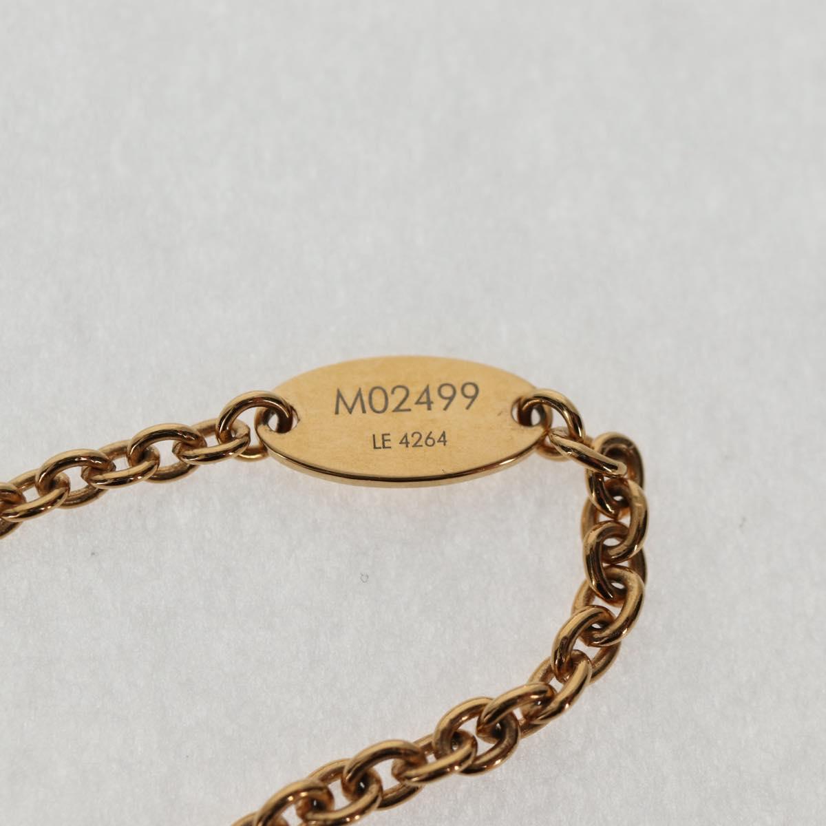 LOUIS VUITTON LVxTM 2 Necklace Super Flat metal Gold Tone M02499 LV Auth 127723SM
