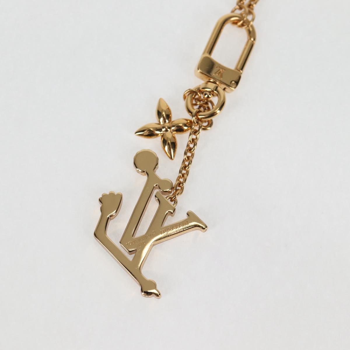 LOUIS VUITTON LVxTM 2 Necklace Super Flat metal Gold Tone M02499 LV Auth 127723SM