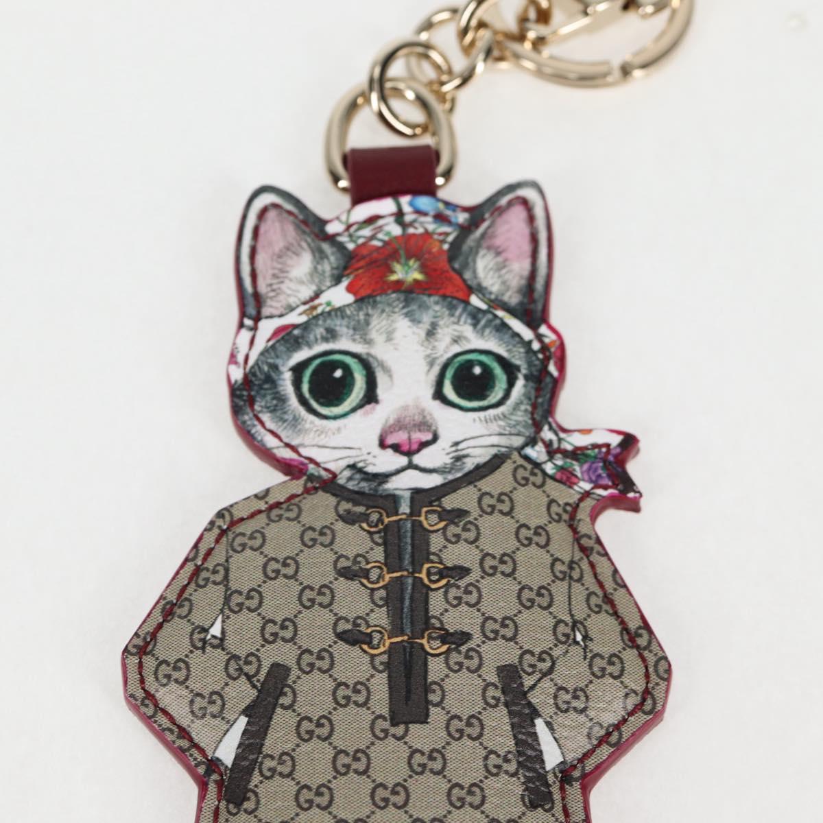 GUCCI GG Supreme Yuko Higuchi Key Holder PVC Beige Auth 127737M