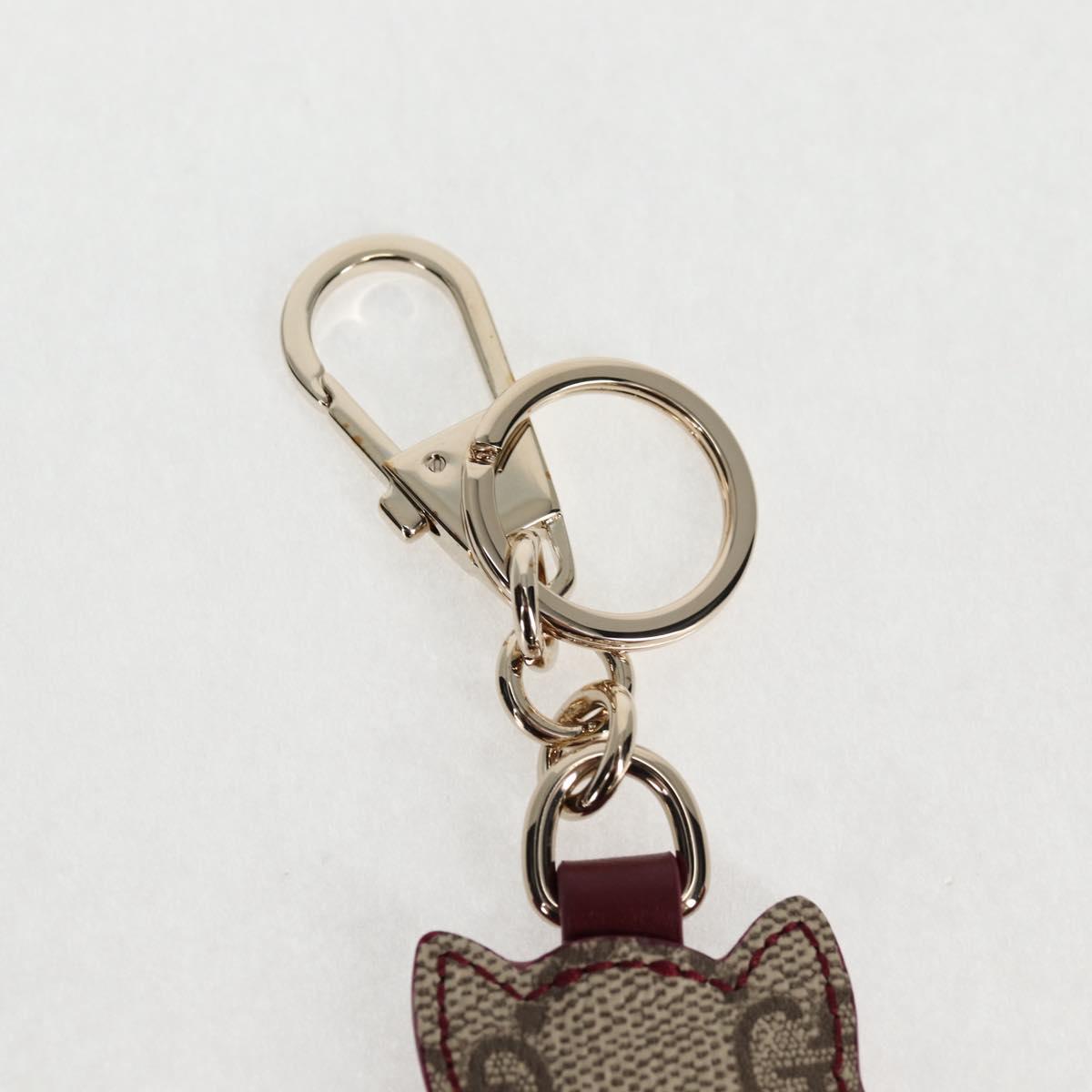 GUCCI GG Supreme Yuko Higuchi Key Holder PVC Beige Auth 127737M