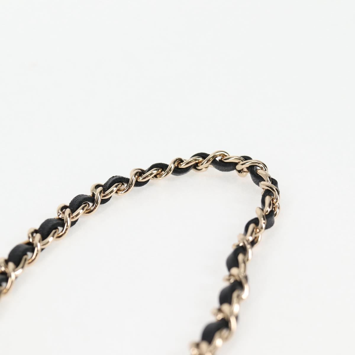 CHANEL Matelasse Chain Shoulder Bag Lamb Skin Black Gold CC Auth 127743SM