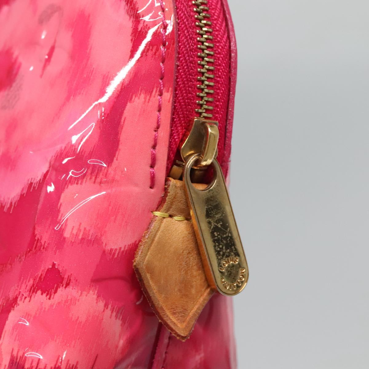 LOUIS VUITTON Vernis Ikat Flower Pochette Cosmetic Pink M90045 LV Auth 127772