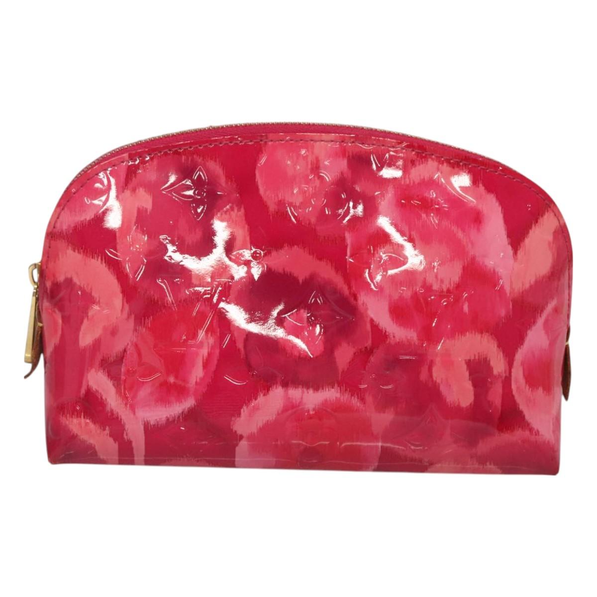 LOUIS VUITTON Vernis Ikat Flower Pochette Cosmetic Pink M90045 LV Auth 127772