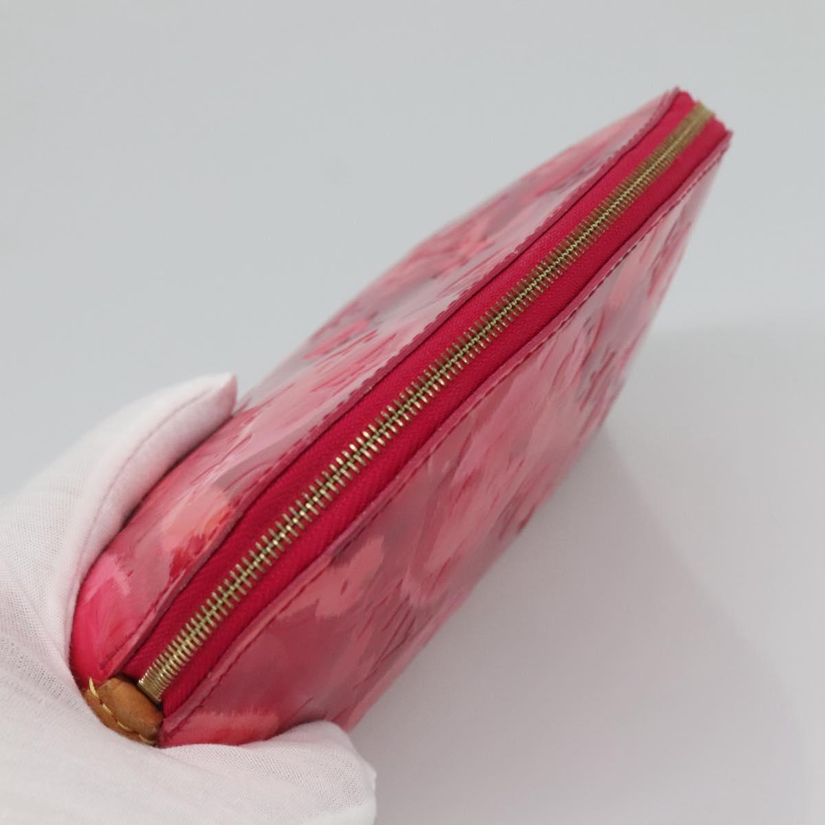 LOUIS VUITTON Vernis Ikat Flower Pochette Cosmetic Pink M90045 LV Auth 127772