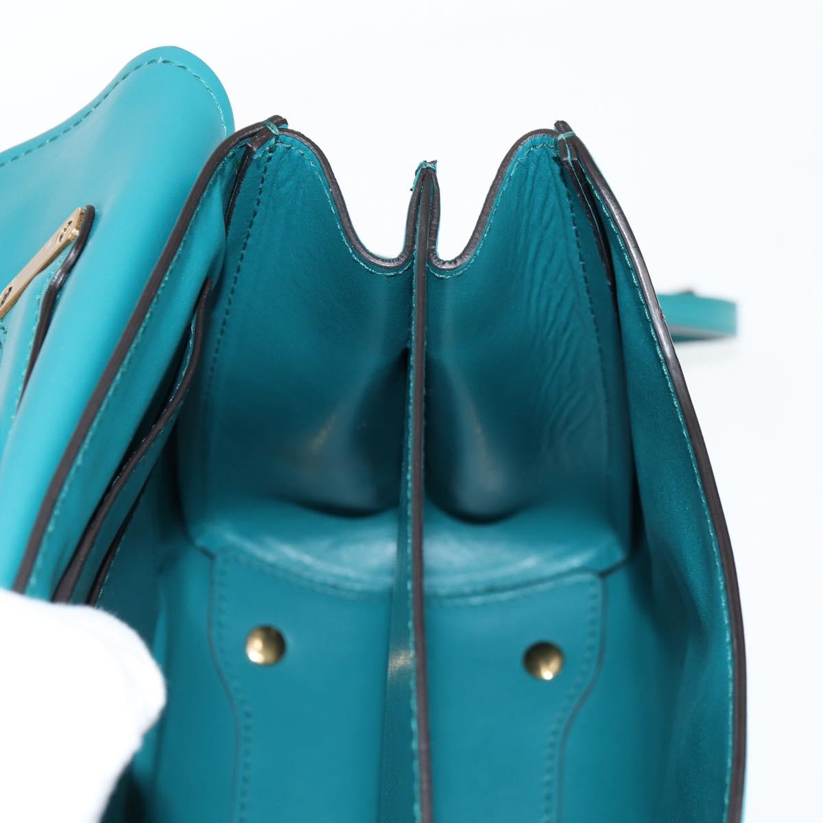 Salvatore Ferragamo Gancini Margot Bag Suede 2way Turquoise Blue Auth 127782M
