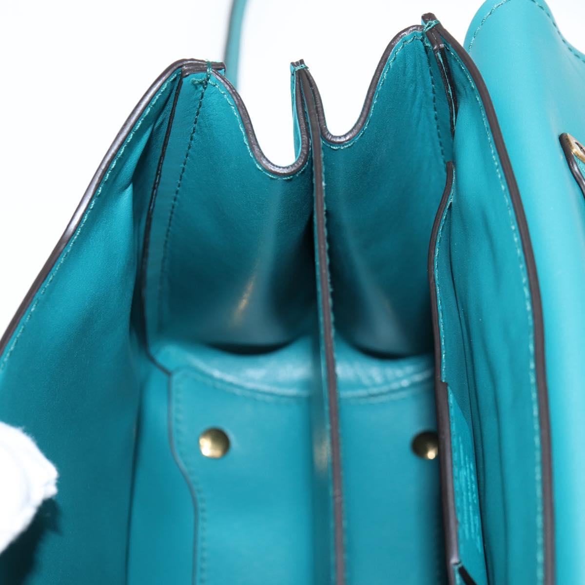 Salvatore Ferragamo Gancini Margot Bag Suede 2way Turquoise Blue Auth 127782M