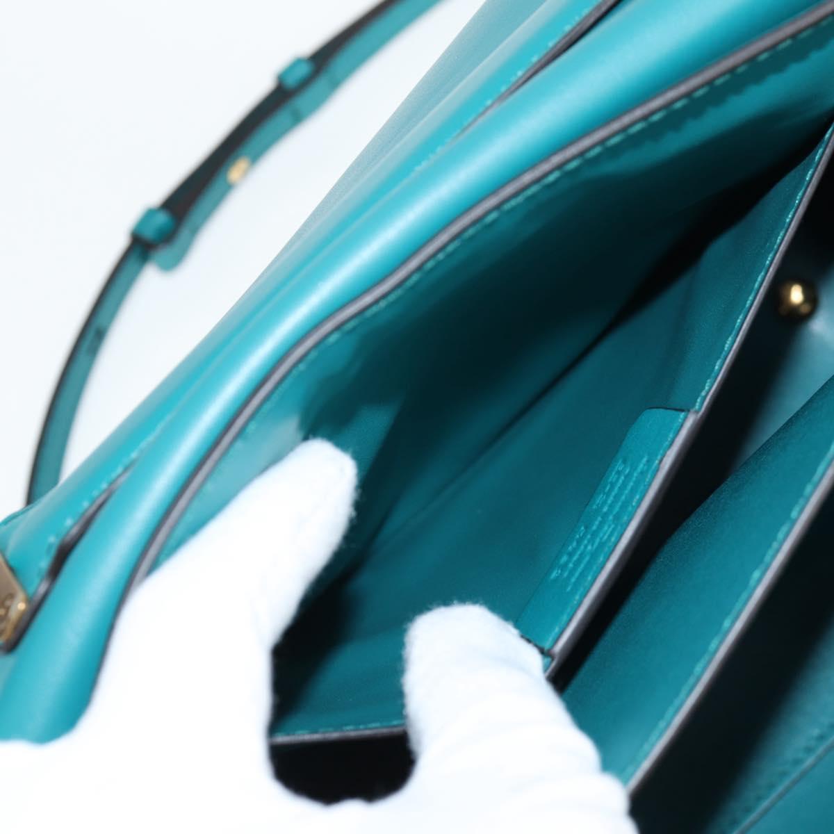 Salvatore Ferragamo Gancini Margot Bag Suede 2way Turquoise Blue Auth 127782M