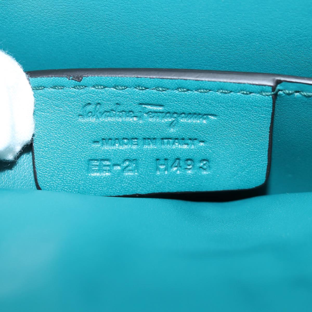 Salvatore Ferragamo Gancini Margot Bag Suede 2way Turquoise Blue Auth 127782M