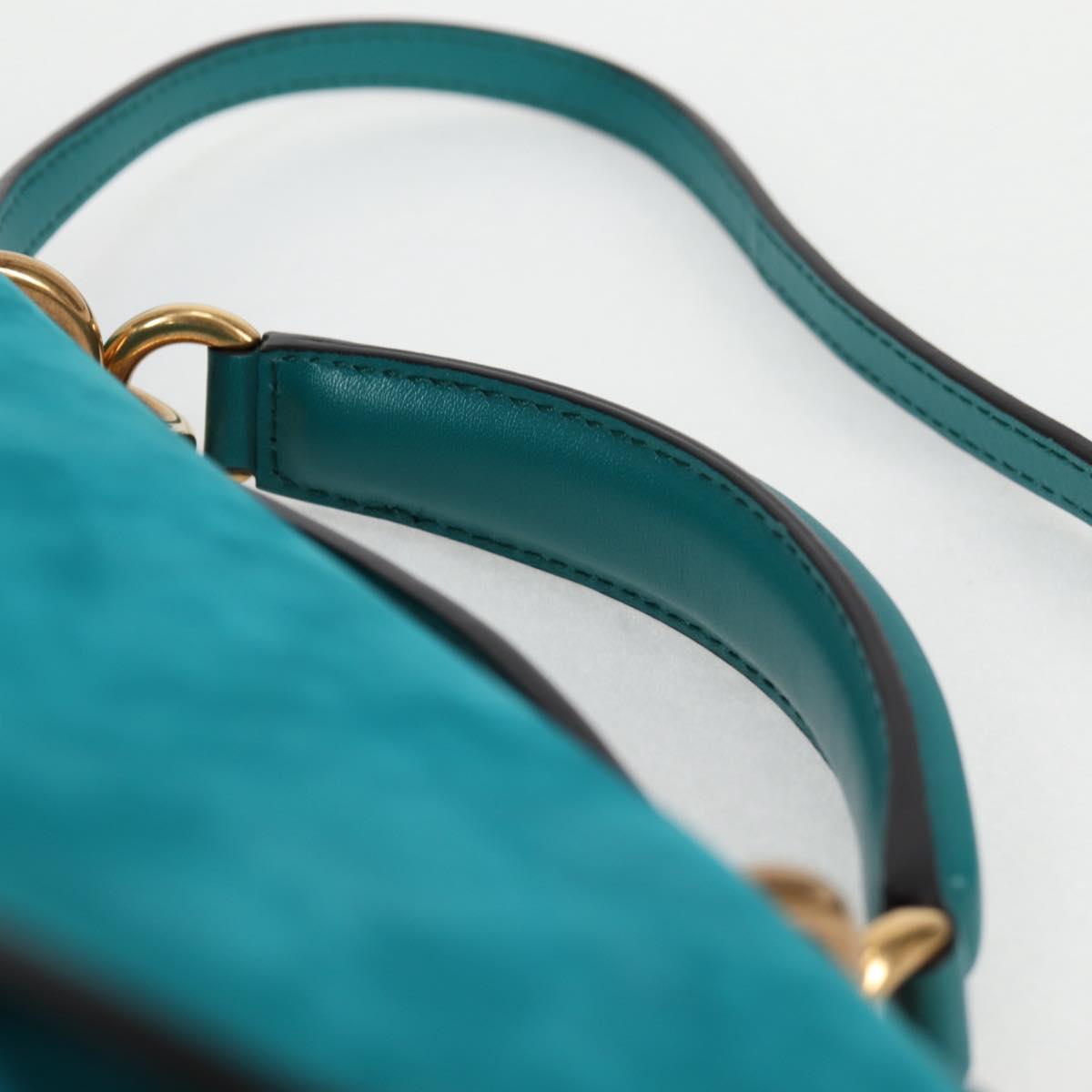 Salvatore Ferragamo Gancini Margot Bag Suede 2way Turquoise Blue Auth 127782M