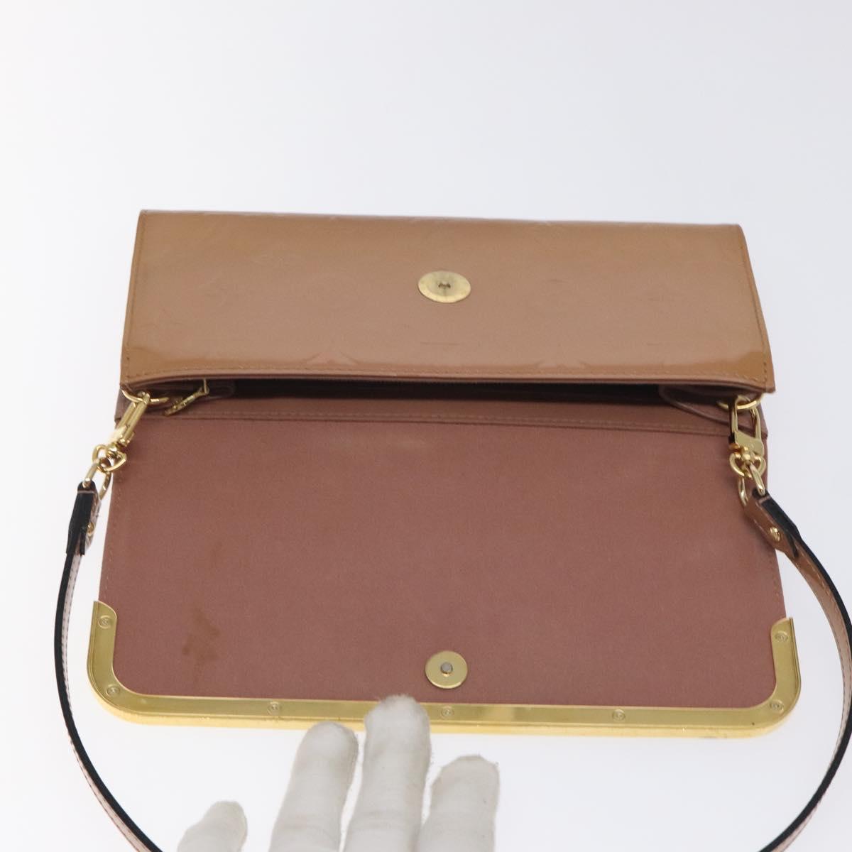 LOUIS VUITTON Vernis Rossmore MM Shoulder Bag Rose Velours M91589 LV Auth 127784