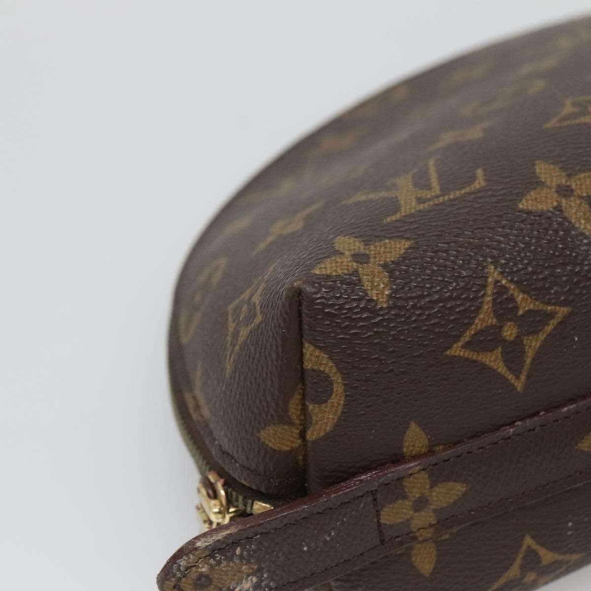 LOUIS VUITTON Monogram Trousse Demi Ronde Cosmetic Pouch M47520 LV Auth 127801