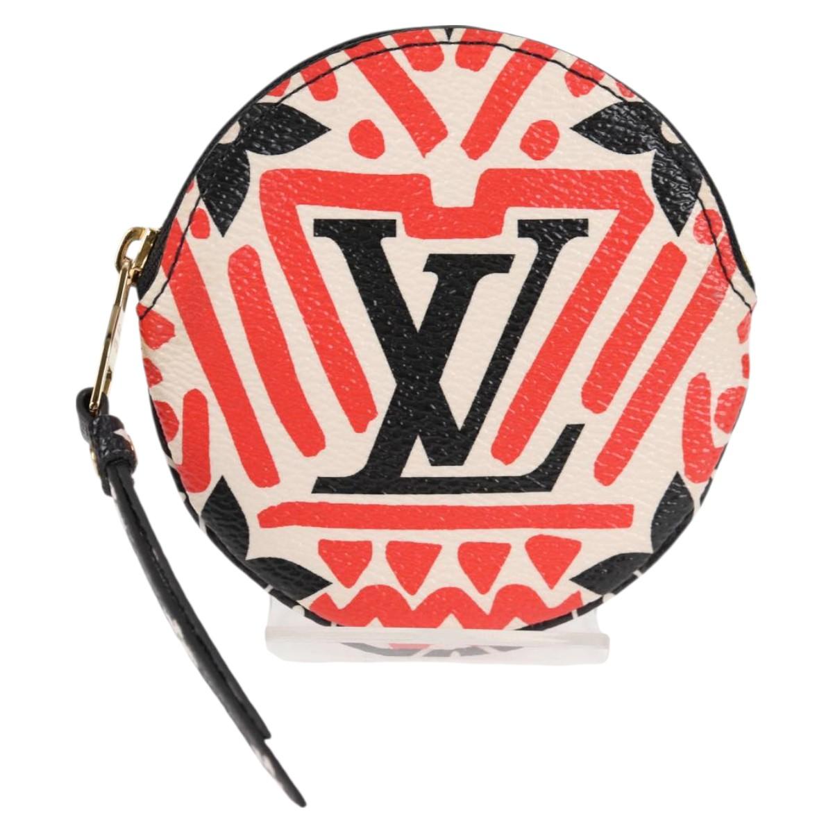 LOUIS VUITTON Monogram Crafty Round Coin Purse Red M69505 LV Auth 127809M