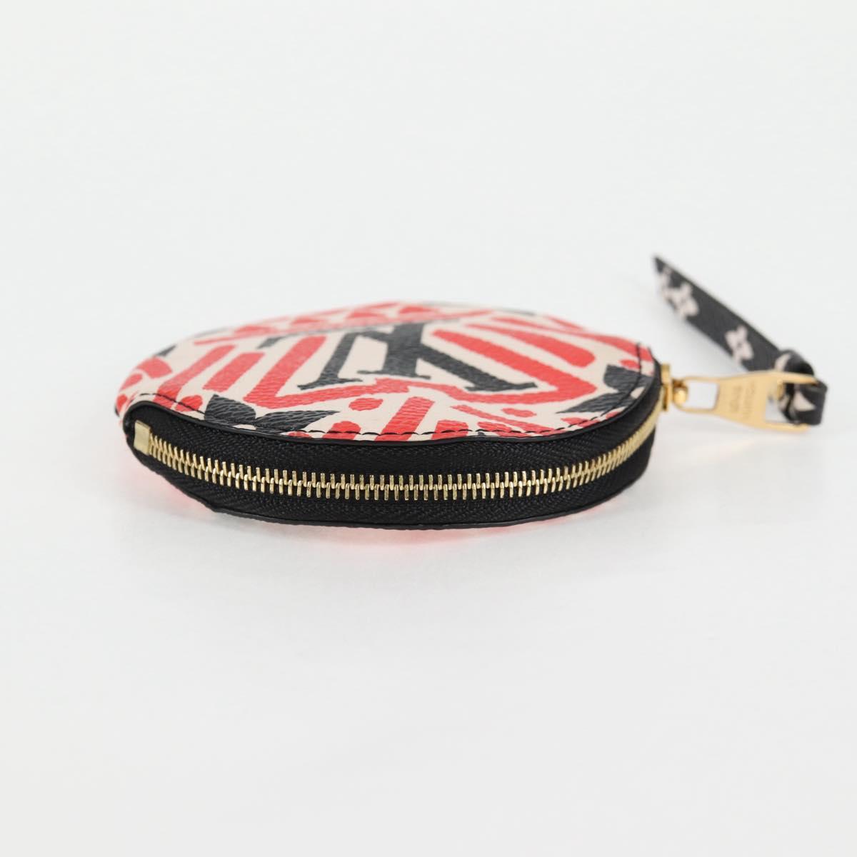LOUIS VUITTON Monogram Crafty Round Coin Purse Red M69505 LV Auth 127809M