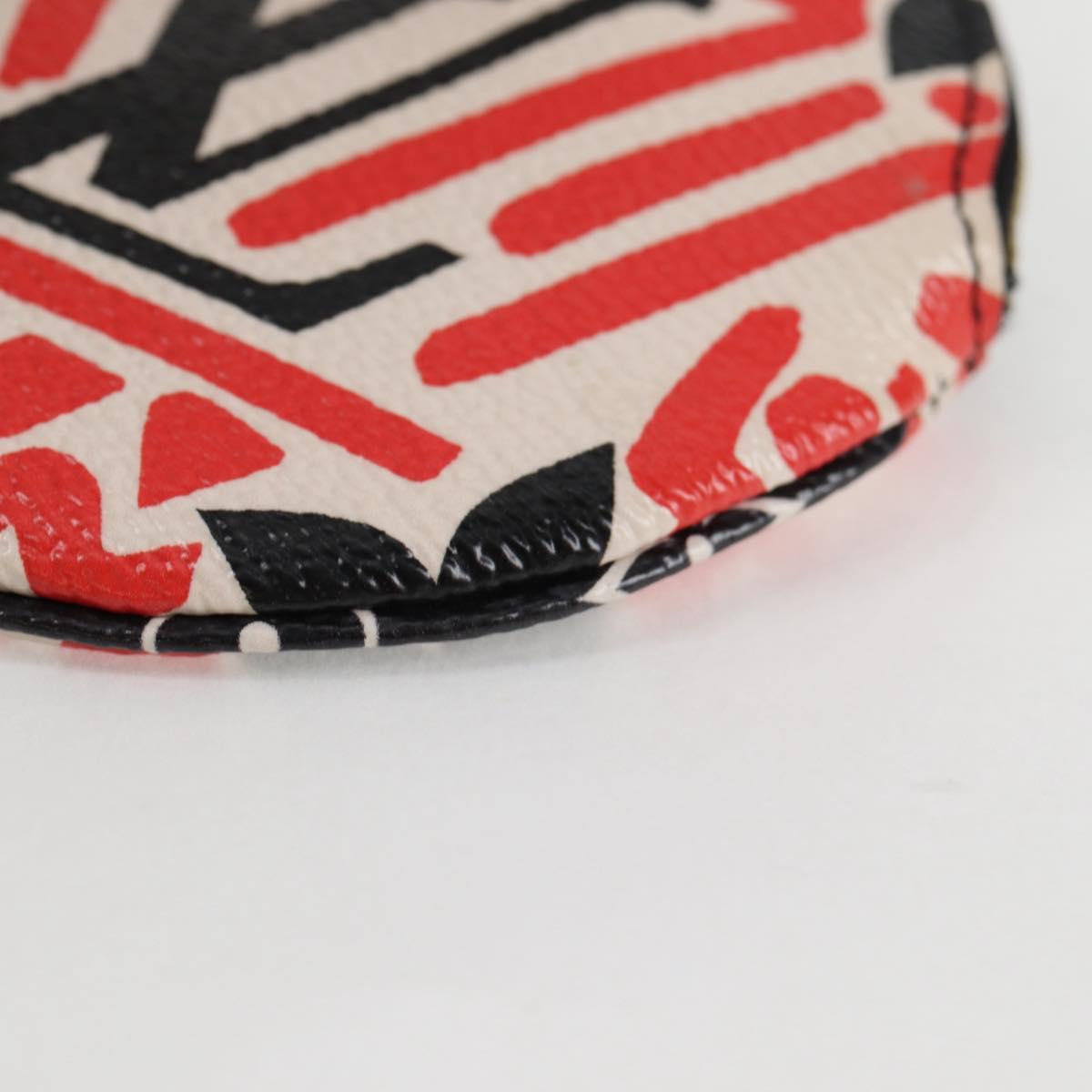 LOUIS VUITTON Monogram Crafty Round Coin Purse Red M69505 LV Auth 127809M